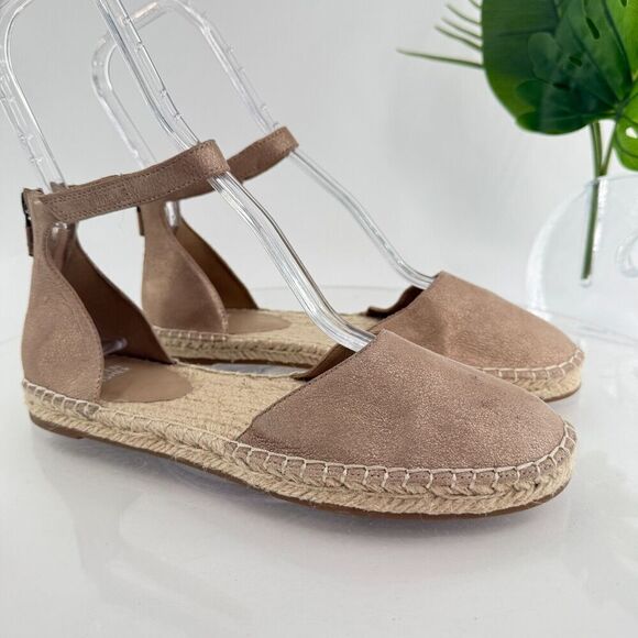 Eileen Fisher Womens Lal Espadrille Flat Size 8 Copper Gold Metallic Leather - Picture 2 of 16